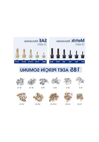 Wp200532 400mm Inc/mm Ağır Hizmet Kollu Somun Perçinleme Tabancası + 185 Adet Perçin