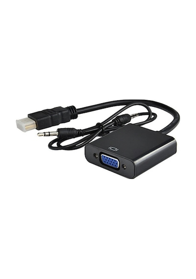 Hdmi To Vga Çevirici Dönüştürücü Adaptör + Ses Destekli