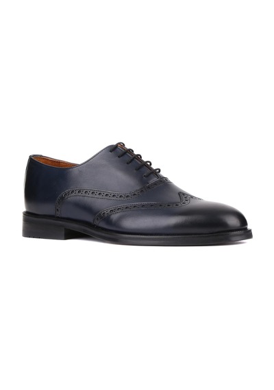 Shoetyle - Lacivert Deri Bağcıklı Erkek Klasik Ayakkabı 250-450-740-lacivert