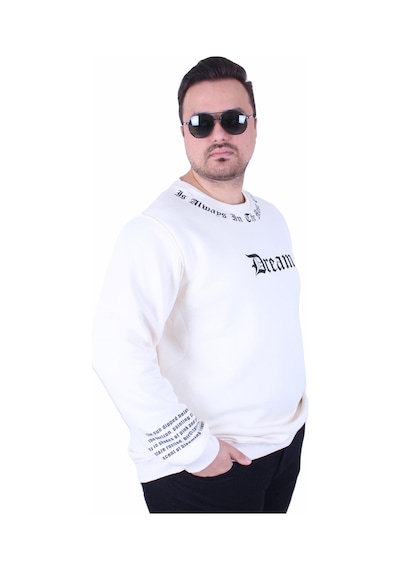 Moc Grande Mocgrande Büyük Beden Bisiklet Yaka 3ip Sweat Dream 25715 Bej Bej