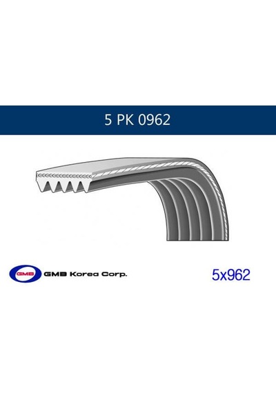 GMB 5PK0962 Kanallı Kayış CitroenFiathondaLanciaMitsubishiNissanpeugeottoyota