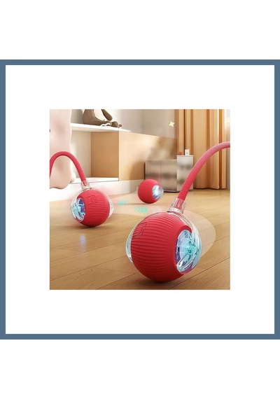 Hakdempet Akıllı Kedi Oyuncağı, Usb Şarjlı, Led Işıklı, 3 Modlu, Otomatik Yuvarlanan Top Bbz