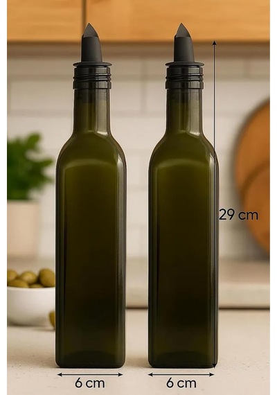 Verde 2'li Silikon Tıpalı Cam Yağdanlık Seti 500 Ml Çok Renkli