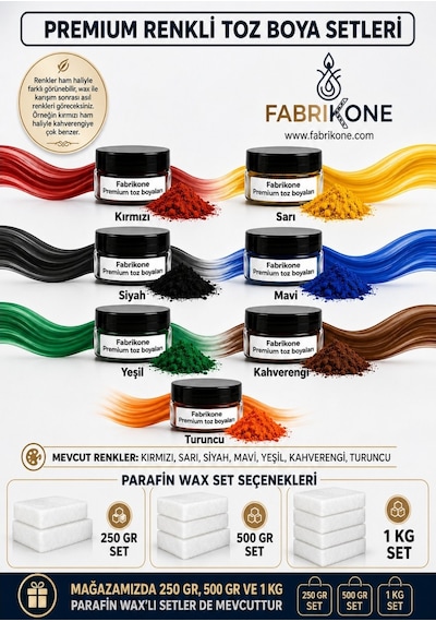 Premium Mum Yapım Hobi Seti - Parafin Wax 250 Gr - Tekli Toz Mum Boyası - Kırmızı Bkfabpw2501k Karışık