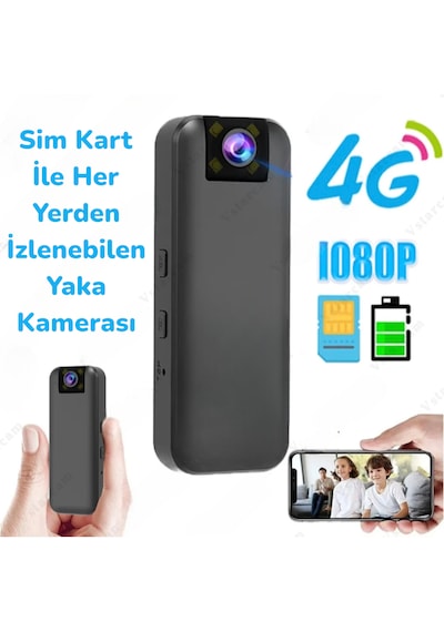 Sim Kartlı Yaka Kamerası Uzaktan İzlenebilir 4g Kamera