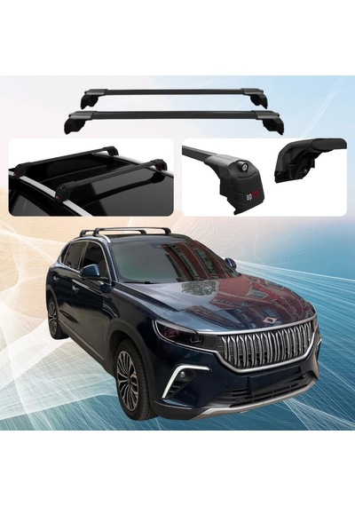 Togg T10x 2023 + İle Uyumlu Ara Atkı - Tavan Barı - Karbon Siyah