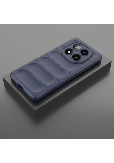 Xiaomi Poco X7 Kılıf Esnek Tpu Oyuklu Arka Yüzey Tasarımlı Etnik Silikon Kılıf Lacivert