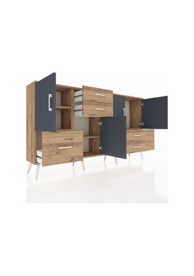 Arges Konsol 4 Raflı 5 Çekmeceli 4 Kapaklı 176x30x99 Çam-antrasit/çam Antrasıt/atlas Çam - Atlas Çam Arges Konsol 4 Raflı 5 Çekmeceli 4 Kapaklı 176x30x99 Çam-antrasit/çam Antrasıt/atlas Çam - Atlas Çam