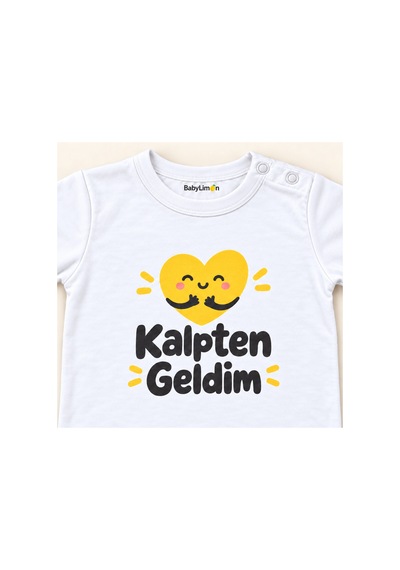 Babylimon Kalpten Geldim Beyaz Kısa Kollu Çıtçıtlı Bebek Zıbını Beyaz - Kalpten Geldim - 928161960 Beyaz - Kalpten Geldim