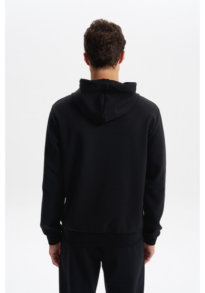 AR-MA Arma Erkek Slim Fit Baskılı Kapüşonlu Kanguru Cepli Interlok Sweatshirt %80 Pamuk %14 Polyester %6 Elastane K30254685202 Siyah
