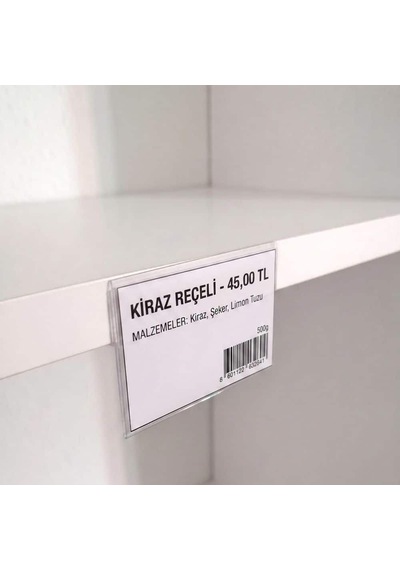 Cep Tipi Yapışkanlı Şeffaf Etiketlik 8x6cm U Tipi 100lü Paket 100 Adet