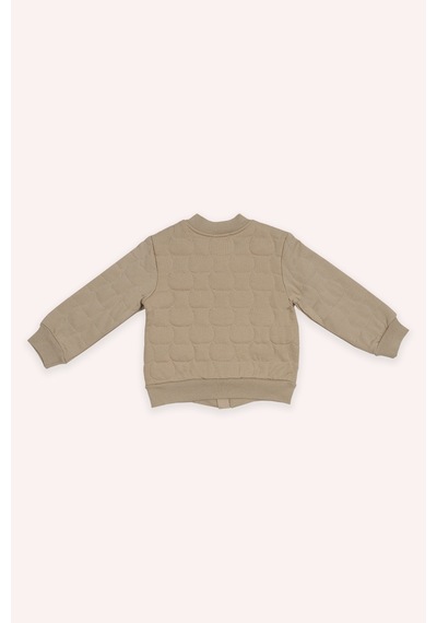 Kız Bebek Kedi Kapitoneli Fermuarlı Bej Sweatshirt 7755782