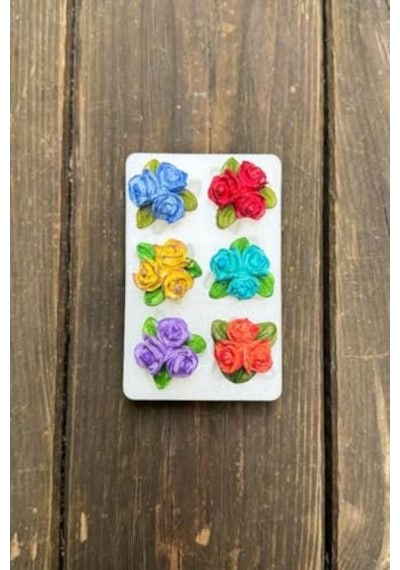 Gül Mini Altılı Silikon Mum Kalıbı Genel