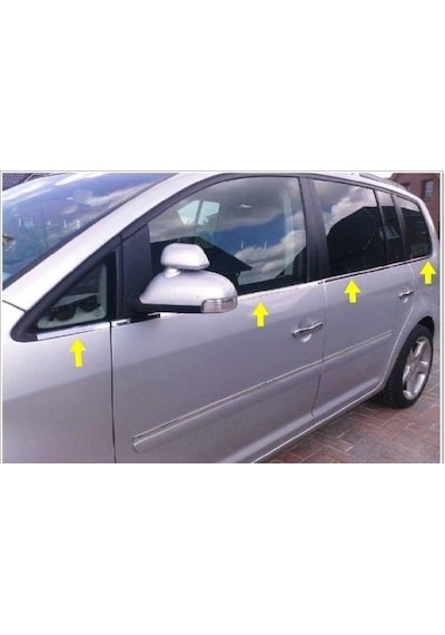 Ebal Otomotiv VW Touran Krom Cam Çıtası 8 prç. 2009 Üzeri P. Çelik
