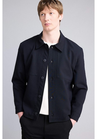 Defacto Regular Fıt Polo Yaka Astarlı Blazer Ceket G6393ax26spnv86 Lacivert-nv86