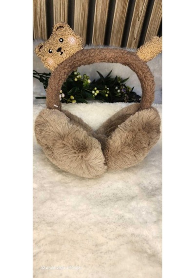 Peluş Kulaklık. Katlanabılır Kulaklık. Her Yaşa Uygun.-111 Kahverengi