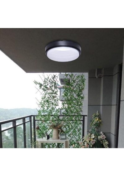 Horoz Artos 20w Yuvarlak Siyah Led Nem Su Geçirmez Banyo Bahçe Modern Tavan Lambası Beyaz Işık 6500k Siyah