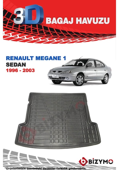 Renault Megane 1 Sedan 1996-2003 3D Bagaj Havuzu Bizymo