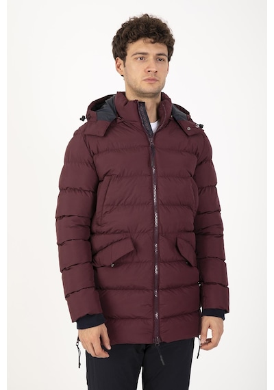 Maraton Sportswear Regular Erkek Kapşonlu Uzun Kol Basic Bordo Mont 21262-bordo Bordo