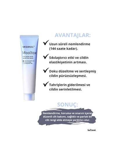 Medipeel Medi-peel Mooltox Hyaluron Layer Wrapping Mask 70 Ml Sıkı Görünüm Destekleyici Film Maske