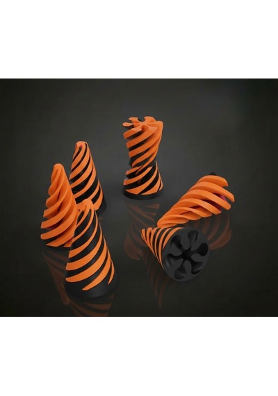 Spiral Geçmeli Koni Stres Çarkı - Masaüstü Dekoratif Obje Görsel İllüzyon - Fidget Stres Oyuncağı - Turuncu