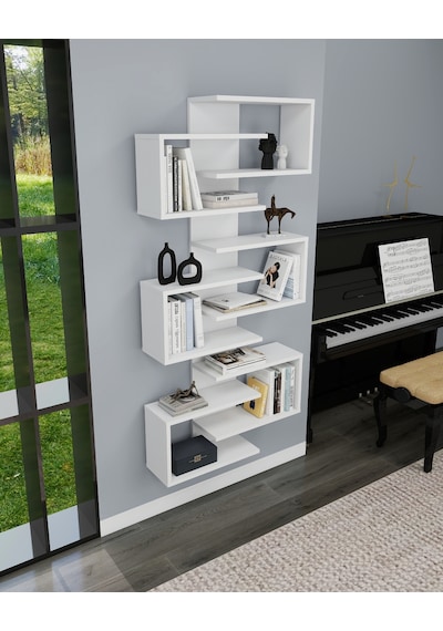 Arnetti Lotus Kitaplık Ve Duvar Rafı Beyaz