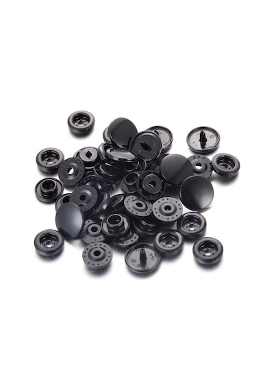 Plastik 12.5 MM Siyah Çıt Çıt Düğme 200 Set