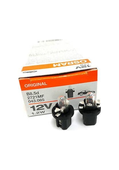 Dorcar 10 Adet Osram 12V T5 1.2W Dipsiz Gösterge Ampulü Duylu 2721Mf