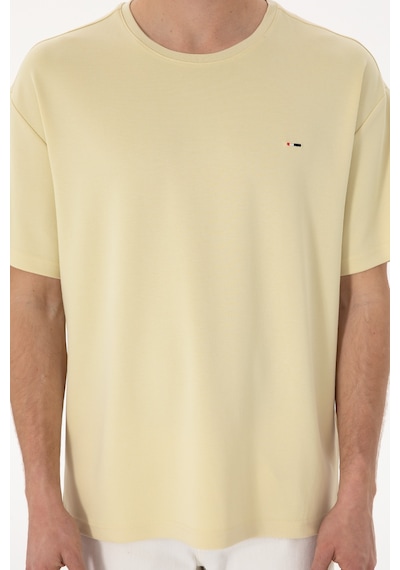 U.S. Polo Assn. Erkek Comfort Fit Bisiklet Yaka Açık Haki Tişört Tişört 50307322-VR183