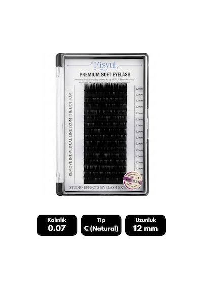 Misyul 0.07c Natural Kıvrım 12 Mm Soft Eyelash Doğal İpek Kirpik 16'lı