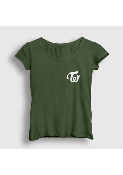 Noıssey Kadın Haki Logo K-pop Twice T-shirt 280573tt