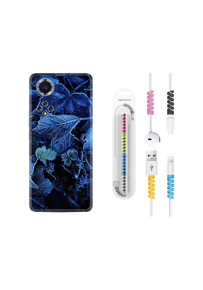 Huawei Nova 9 Kılıf Kablo Koruyuculu Blue Foid 1628