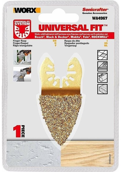 Worx Wa4967 Çok Amaçlı Raspalama Makinası İçin 33x33mm Karbür Kaplama Harç, Boya, Yapıştırıcı Universal Parmak Zımpara Başlığı Fr Wa4967