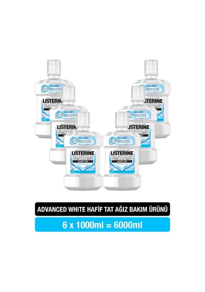 Listerine Advanced White Ağız Bakım Suyu 1000 Ml X6