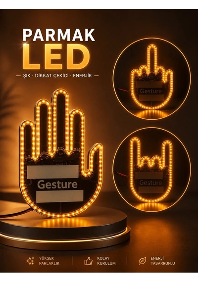 Lb Parmak Led Amber Renkli Işık
