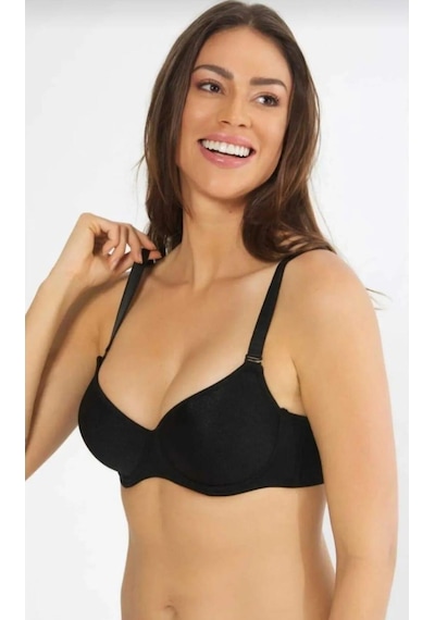 Orkide 8100 Kadın Micro Büyük Beden Toparlayıcı Soft Cup Sütyen Tekli Siyah-105677