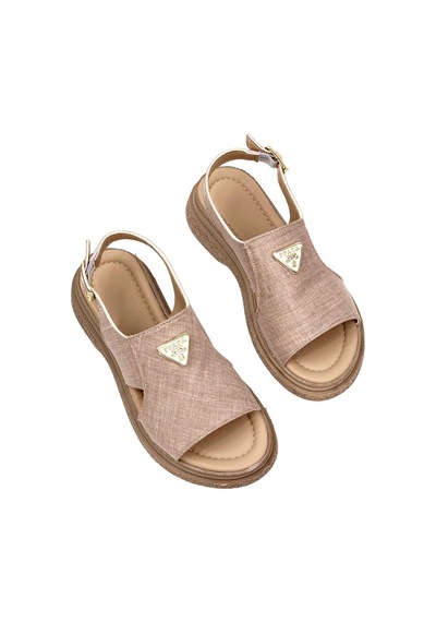 Kadın Rad Vizon Keten Bilekten Bağlamalı Sandalet 4 Cm Sn100 001