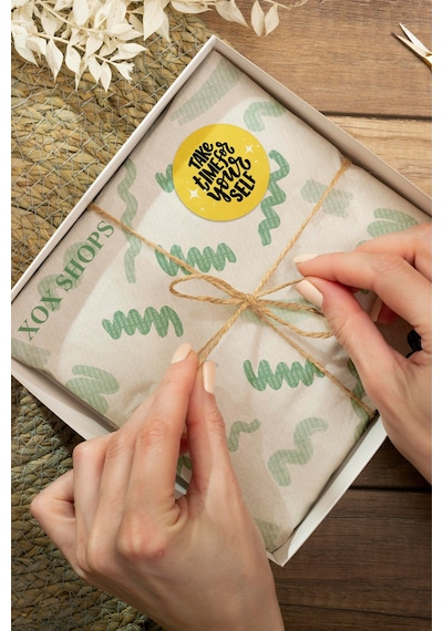 Take Time For Yourself Yuvarlak Sticker Etiket 3x3cm St2406 Çok Renkli