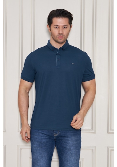 Jeus Erkek Pike Lacoste Kumaş Yakalı Petrol Tshirt Çoklu Renk