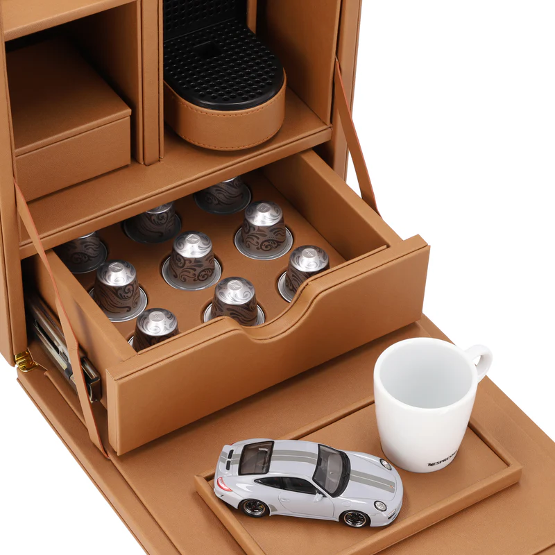 Nespresso Essenza Mini Kapsül Kahve Makinesi ve Deri Saklama Sandığı