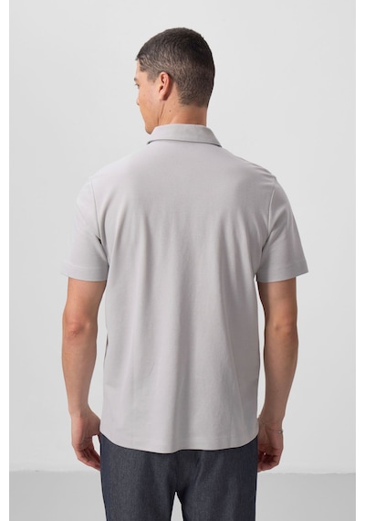 Tommy Life Taş Basic Göğüs Logolu Standart Kalıp Triko Polo Yaka Erkek T-shirt - 87768 Taş