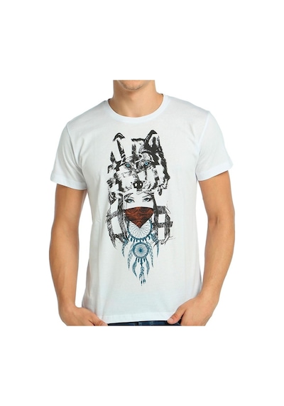 Bant Giyim - Wolf Girl Dreamcatcher Beyaz Erkek T-Shirt Tişört