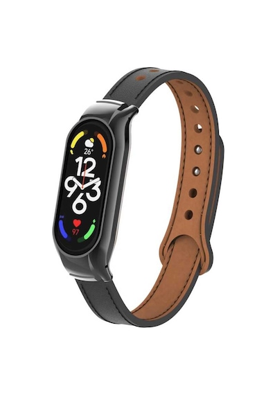 Xiaomi Mi Band 7 Uyumlu Krd-68 Deri Zore Kordon-siyah