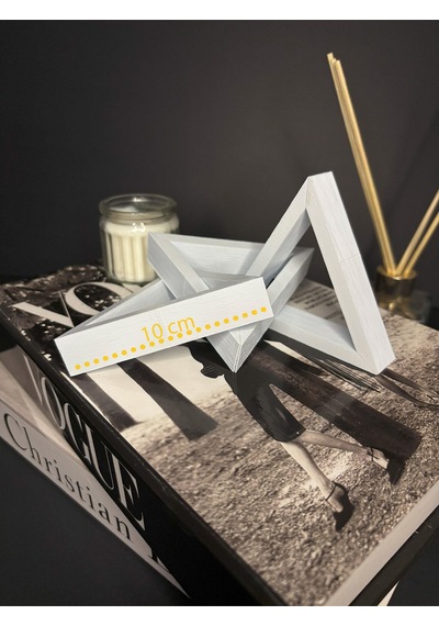 Modern Üçgen Beyaz Zincir Dekor 3 Parçalı Geometrik Biblo