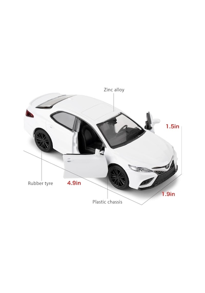 Uzak Doğu Serisi Toyota Camry Beyaz Açılır Kapılar Diecast Çek Bırak Metal Model Araba 11 Cm 1:32