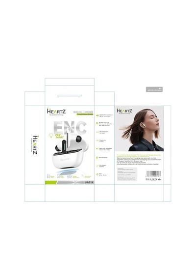 Anc Enc Kablosuz Bluetooth Kulaklık 5.4 Version Son Hız Bağlantı, Uzun Şarj Kapasitesi, Ses Asistanı, Beyaz 10 Met Genel