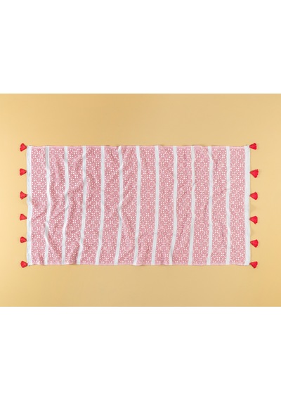 Madame Coco Aphelıe Jakarlı Peştemal 1kpstm0108peştamal-kırmızı/gri