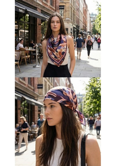 Renk Ritmi Desen Bandana/fular Çok Renkli