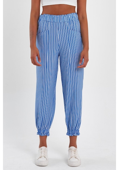 Alexander Gardi Alexandergardı Paçası Büzgülü Jogger Pantolon B23-0065 Beyaz - Mavi Alexander Gardi Alexandergardı Paçası Büzgülü Jogger Pantolon B23-0065 Beyaz - Mavi