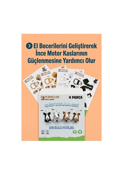 Sevimli Köpekler Origami Seti, Kağıt Katlama Seti Paper Craft, Ebeveyn Çocuk Aktiviteleri